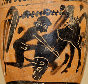 Mito de TAURO: Heracles capturando al Toro de Creta
